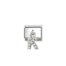 Load image into Gallery viewer, COMPOSABLE CLASSIC LINK 331818/11 LETTER K CHARM IN SILVER AND CZ
