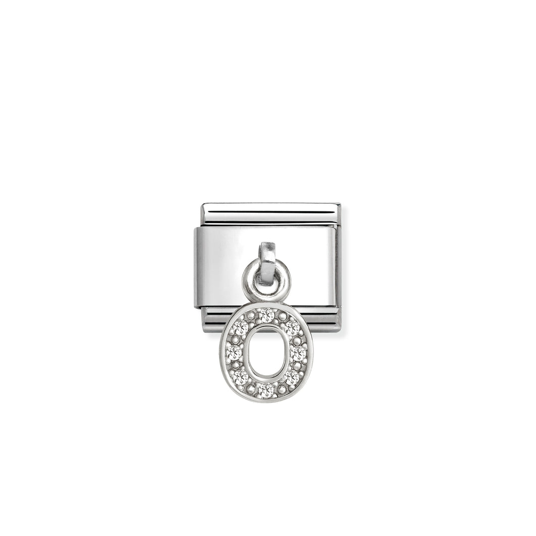 COMPOSABLE CLASSIC LINK 331818/15 LETTER O CHARM IN SILVER AND CZ