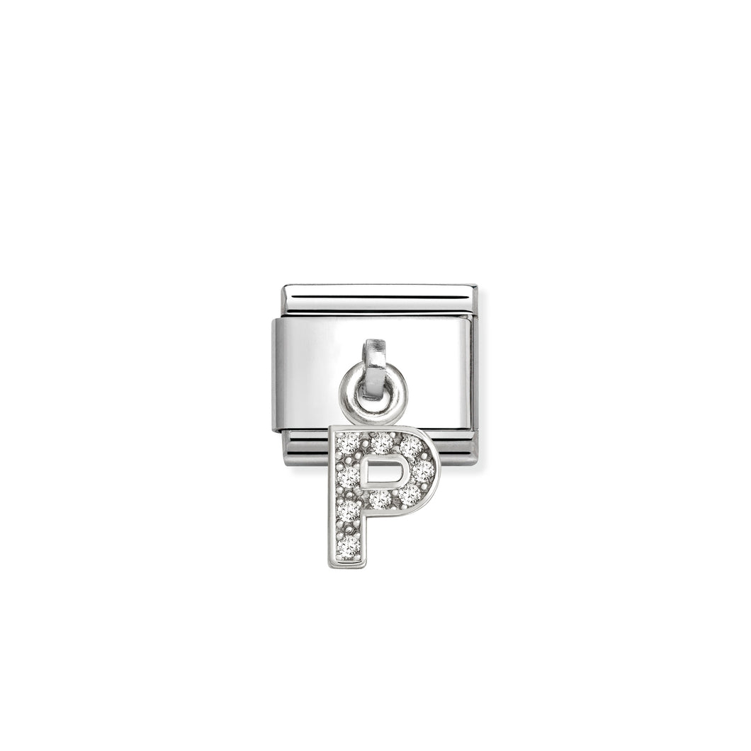 COMPOSABLE CLASSIC LINK 331818/16 LETTER P CHARM IN SILVER AND CZ
