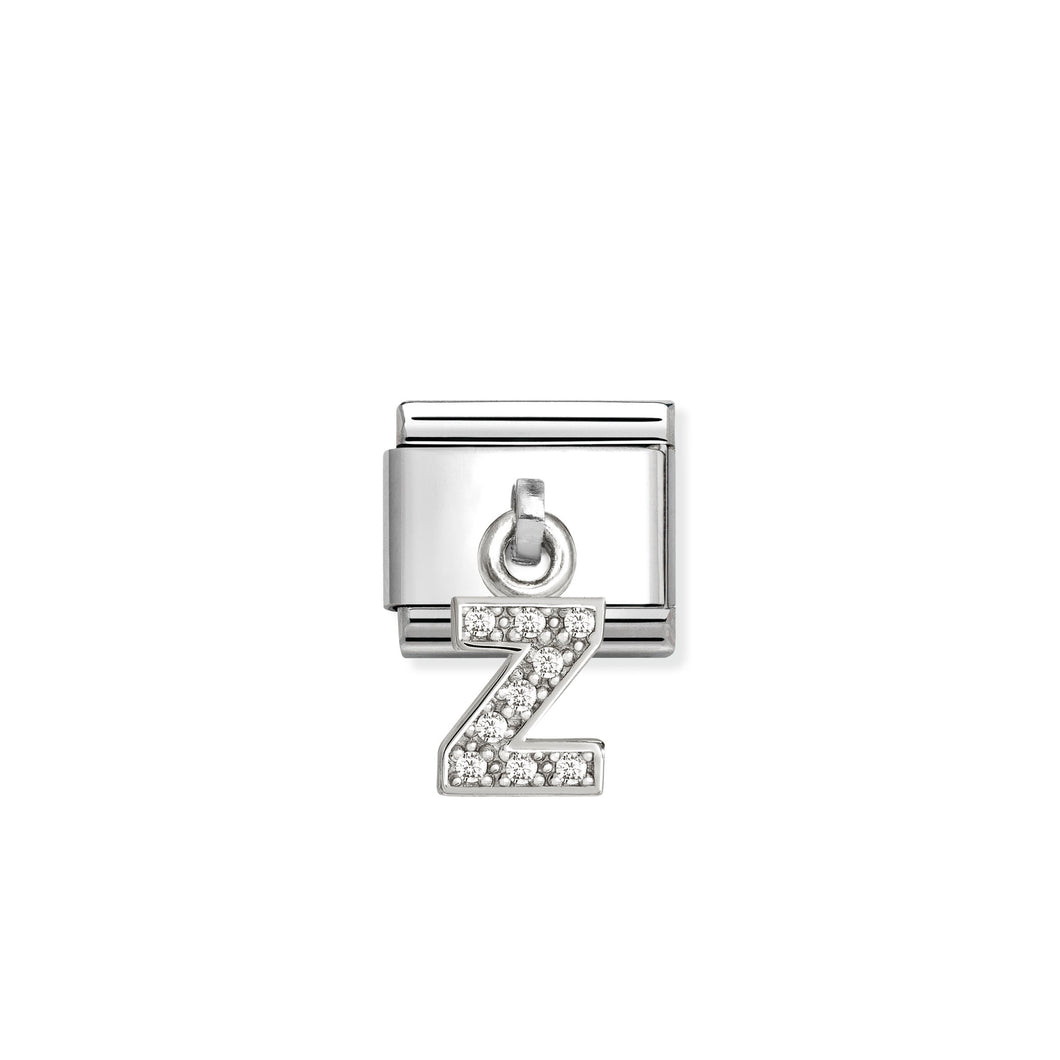 COMPOSABLE CLASSIC LINK 331818/26 LETTER Z CHARM IN SILVER AND CZ
