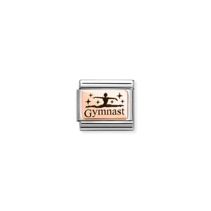 COMPOSABLE CLASSIC LINK 430111/30 GYMNAST IN 9K ROSE GOLD & ENAMEL