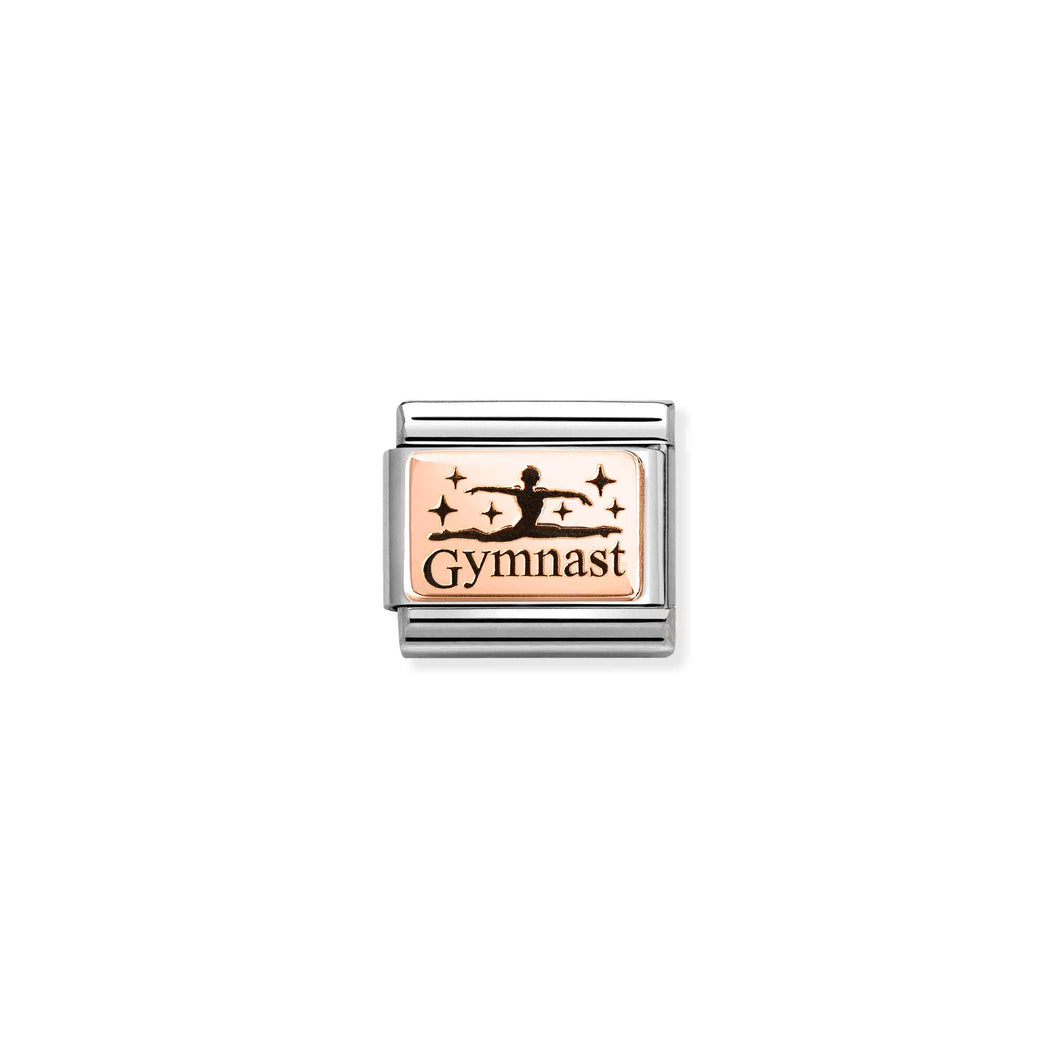 COMPOSABLE CLASSIC LINK 430111/30 GYMNAST IN 9K ROSE GOLD & ENAMEL