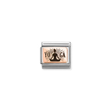 Load image into Gallery viewer, COMPOSABLE CLASSIC LINK 430111/31 YOGA LOTUS POSE IN 9K ROSE GOLD &amp; ENAMEL

