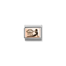 Load image into Gallery viewer, COMPOSABLE CLASSIC LINK 430111/32 YOGA COBRA POSE IN 9K ROSE GOLD &amp; ENAMEL
