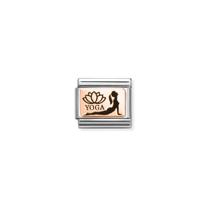 COMPOSABLE CLASSIC LINK 430111/32 YOGA COBRA POSE IN 9K ROSE GOLD & ENAMEL