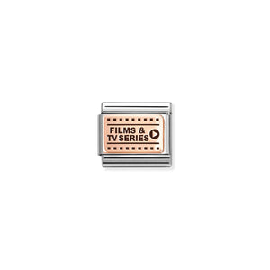COMPOSABLE CLASSIC LINK 430111/28 FILMS & TV SERIES 9K ROSE GOLD AND BLACK ENAMEL