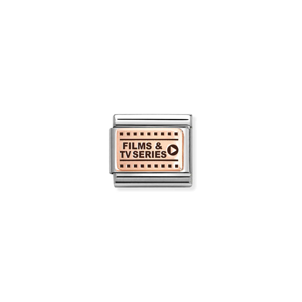 COMPOSABLE CLASSIC LINK 430111/28 FILMS & TV SERIES 9K ROSE GOLD AND BLACK ENAMEL