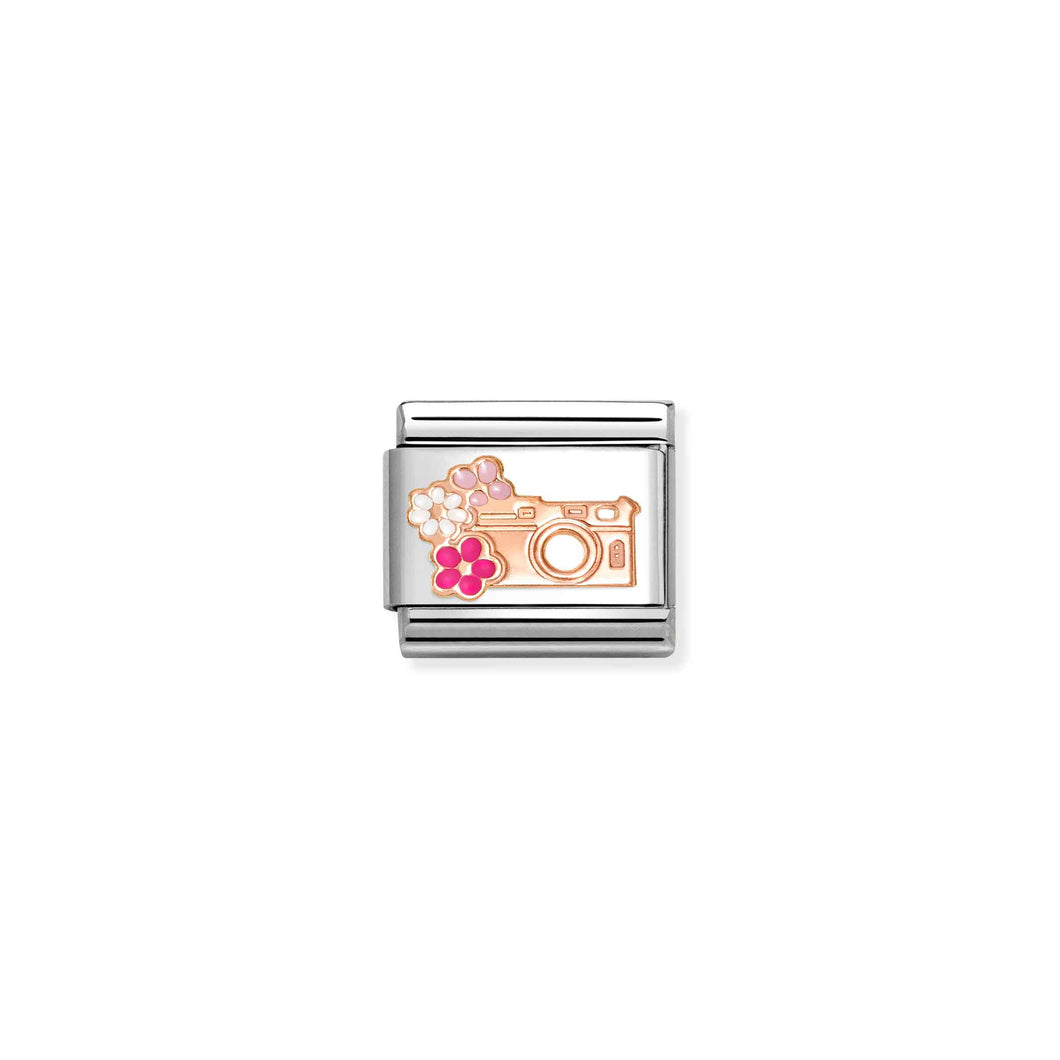 COMPOSABLE CLASSIC LINK 430202/31 CAMERA 9K ROSE GOLD AND ENAMEL