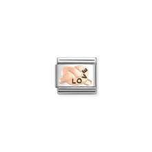 Load image into Gallery viewer, COMPOSABLE CLASSIC LINK 430202/35 LOVE KNOT 9K ROSE GOLD AND BLACK ENAMEL

