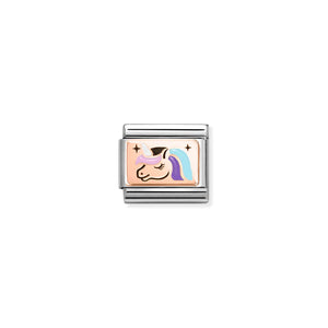COMPOSABLE CLASSIC LINK 430204/04 UNICORN IN 9K ROSE GOLD & ENAMEL