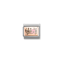 Load image into Gallery viewer, COMPOSABLE CLASSIC LINK 430204/06 MUSICAL NOTES IN 9K ROSE GOLD &amp; ENAMEL
