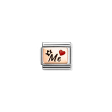 Load image into Gallery viewer, COMPOSABLE CLASSIC LINK 430204/09 ME WITH HEART &amp; CROWN IN 9K ROSE GOLD &amp; ENAMEL
