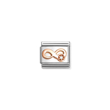 Load image into Gallery viewer, COMPOSABLE CLASSIC LINK 430305/46 INFINITY 9K ROSE GOLD &amp; WHITE CZ
