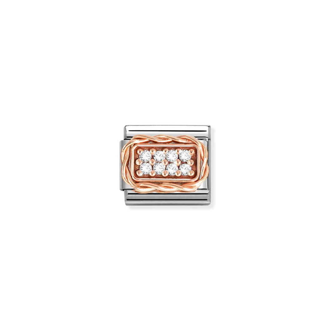 COMPOSABLE CLASSIC LINK 430318/01 PAVÉ 9K ROSE GOLD & WHITE CZ