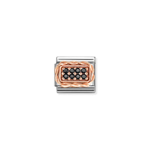 COMPOSABLE CLASSIC LINK 430318/10 PAVÉ SET 9K ROSE GOLD & BLACK CZ