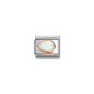 COMPOSABLE CLASSIC LINK 430513/07 WHITE OPAL DROP LEFT IN 9K ROSE GOLD