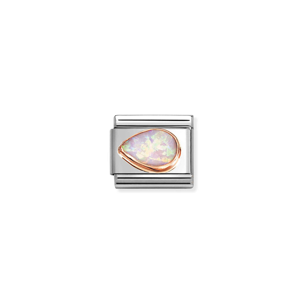 COMPOSABLE CLASSIC LINK 430513/38 PINK OPAL DROP LEFT IN 9K ROSE GOLD