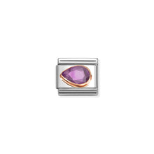 Load image into Gallery viewer, COMPOSABLE CLASSIC LINK 430605/001 TEAR DROP LEFT 9K ROSE GOLD &amp; VIOLET CZ
