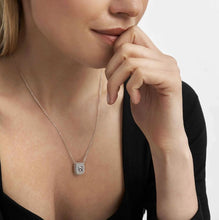 Load image into Gallery viewer, DOMINA NECKLACE SILVER WITH WHITE PAVÉ CZ SQUARE PENDANT 240406/036
