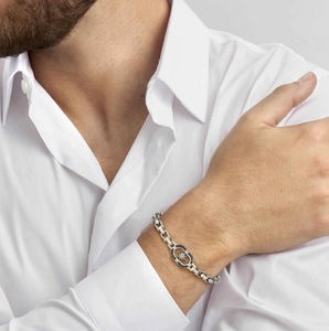 MANVISION CHAIN BRACELET 133013/014 WIND ROSE BLACK CZ