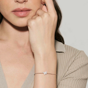 SWEETMADAME SILVER BRACELET 242005/040 SMALL BUTTERFLY WHITE CZ