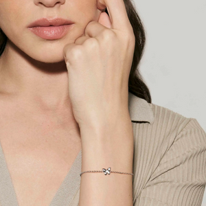 SWEETMADAME SILVER & ROSE GOLD BRACELET 242004/041 BUTTERFLY WITH CZ