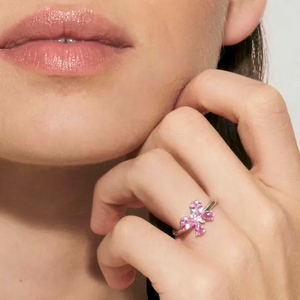SHINE ME UP RING 241900/007 BUTTERFLY WITH PINK CZ