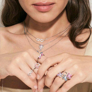 SHINE ME UP RING 241900/007 BUTTERFLY WITH PINK CZ