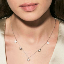 Load image into Gallery viewer, SWEETMADAME SILVER &amp; ROSE GOLD NECKLACE 242011/051 NATURE CZ PENDANTS
