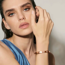 Load image into Gallery viewer, PRETTY BANGLES 029516/7/8/043 ROSE GOLD WITH WHITE CZ
