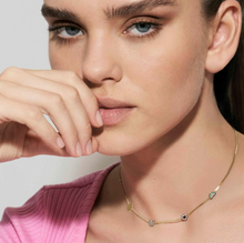 Load image into Gallery viewer, FAIRYICONS STAINLESS STEEL NECKLACE 134103/050 MULTI SYMBOL WITH ENAMEL &amp; CZ
