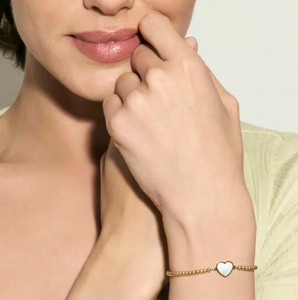 EMOSFERE STAINLESS STEEL BRACELET 134201/036 HEART WITH M-O-P