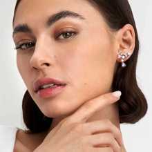 Load image into Gallery viewer, COLOUR WAVE EARRINGS - CLIMBERS 149828/010 STERLING SILVER &amp; COLOURED CZ
