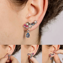 Load image into Gallery viewer, COLOUR WAVE EARRINGS - CLIMBERS 149828/010 STERLING SILVER &amp; COLOURED CZ
