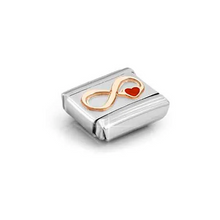 Load image into Gallery viewer, COMPOSABLE CLASSIC LINK 430202/12 INFINITY RED HEART IN 9K ROSE GOLD
