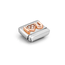 Load image into Gallery viewer, COMPOSABLE CLASSIC LINK 430305/36 I HEART U WITH CZ IN 9K ROSE GOLD
