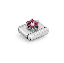 Load image into Gallery viewer, COMPOSABLE CLASSIC LINK 330322/02 RED &amp; WHITE FLOWER CZ IN SILVER

