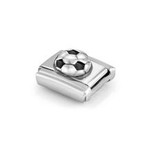 Load image into Gallery viewer, COMPOSABLE CLASSIC LINK 330204/27 SOCCER BALL IN 925 SILVER &amp; BLACK ENAMEL
