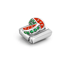 Load image into Gallery viewer, COMPOSABLE CLASSIC LINK 330306/09 WATERMELON WITH GREEN CZ IN 925 SILVER
