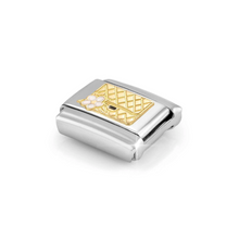 Load image into Gallery viewer, COMPOSABLE CLASSIC LINK 030272/94 BAG WITH FLOWER IN 18K GOLD &amp; ENAMEL
