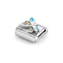 Load image into Gallery viewer, COMPOSABLE CLASSIC LINK 330321/10 DRAGONFLY WITH BLUE ENAMEL IN 925 SILVER &amp; CZ
