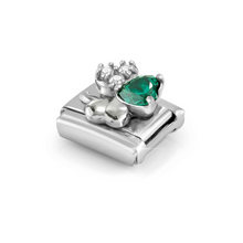Load image into Gallery viewer, COMPOSABLE CLASSIC LINK 330322/10 CLOVER WITH WHITE &amp; GREEN CZ IN SILVER
