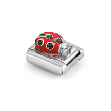 Load image into Gallery viewer, COMPOSABLE CLASSIC LINK 330321/11 LADYBUG WITH RED ENAMEL IN 925 SILVER &amp; CZ
