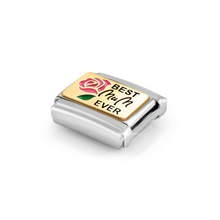 Load image into Gallery viewer, COMPOSABLE CLASSIC LINK 030289/14 BEST MUM EVER IN 18K GOLD &amp; ENAMEL
