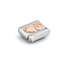Load image into Gallery viewer, COMPOSABLE CLASSIC LINK 430104/32 FEET WITH HEART IN 9K ROSE GOLD
