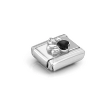 Load image into Gallery viewer, COMPOSABLE CLASSIC LINK 330321/12 BLACK PAW PRINT ENAMEL IN 925 SILVER &amp; CZ
