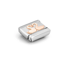 Load image into Gallery viewer, COMPOSABLE CLASSIC LINK 430104/40 LOVEHEART SWANS IN 9K ROSE GOLD
