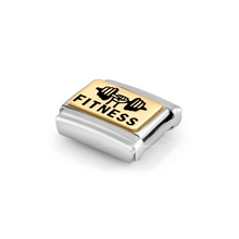 Load image into Gallery viewer, COMPOSABLE CLASSIC LINK 030166/64 FITNESS WEIGHTS IN 18K GOLD WITH BLACK ENAMEL
