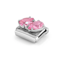 Load image into Gallery viewer, COMPOSABLE CLASSIC LINK 330329/10 PINK TWIN CZ TEARDROPS IN SILVER

