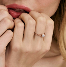 Load image into Gallery viewer, COSMIC LOVE RING 241700/005 ROSE GOLD HEART WITH WHITE CZ
